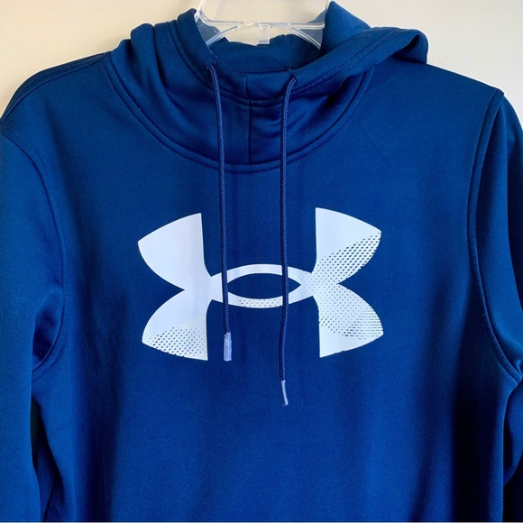 Women's Under Armour Fleece® Big Logo  navy blue Hoodie size small EUC - Picture 7 of 10